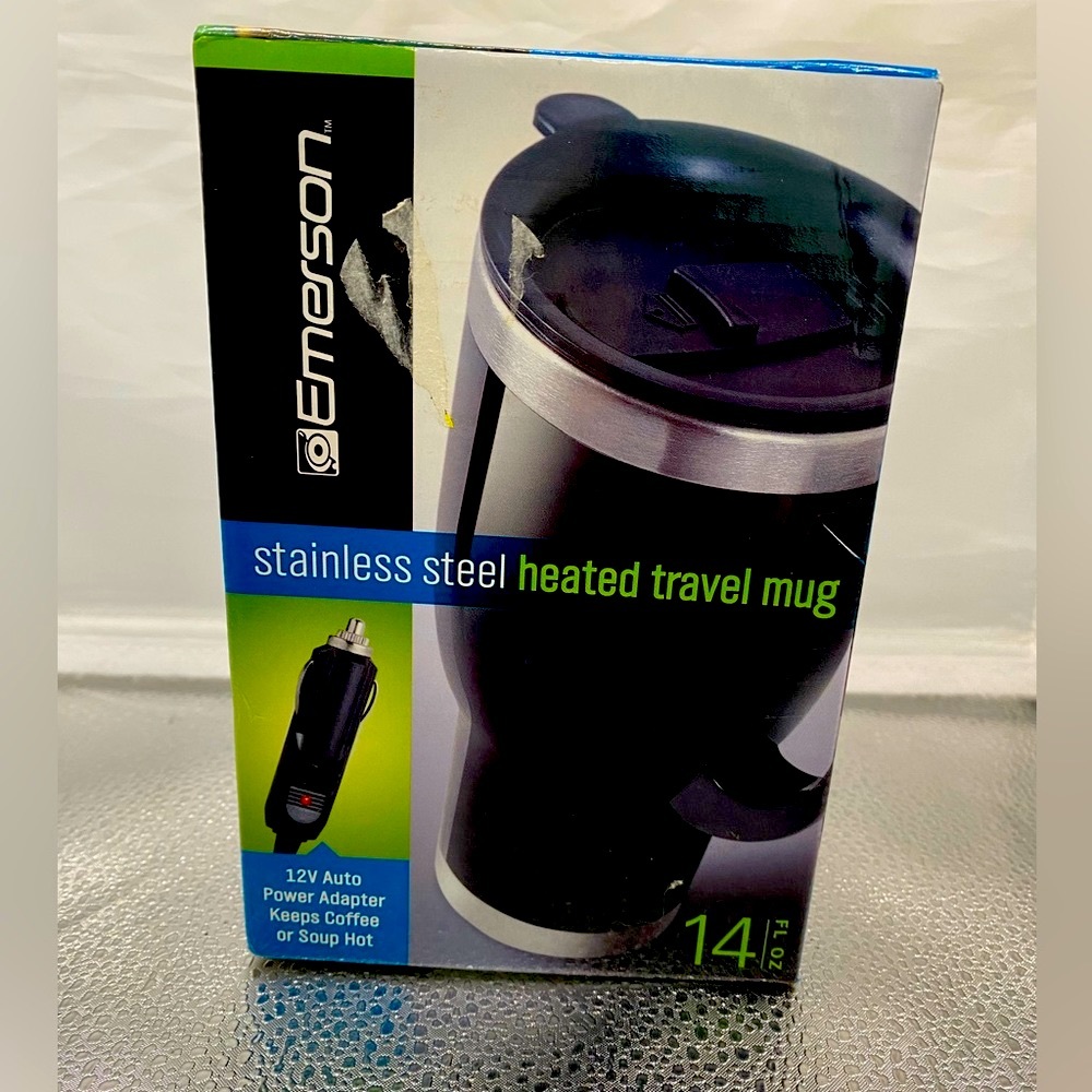 Stainless Steel Heated Travel Mug- Emerson- 14oz. Vintage